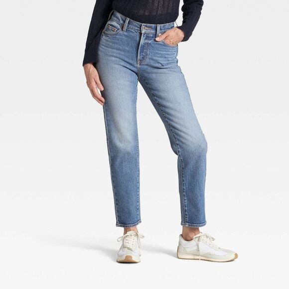 Universal Thread Pants - Women's Mid-Rise 80's Slim Straight Ankle Jeans - Universal Thread Light Wash 2